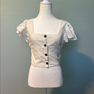 Elegant White Button-Up Women's Top